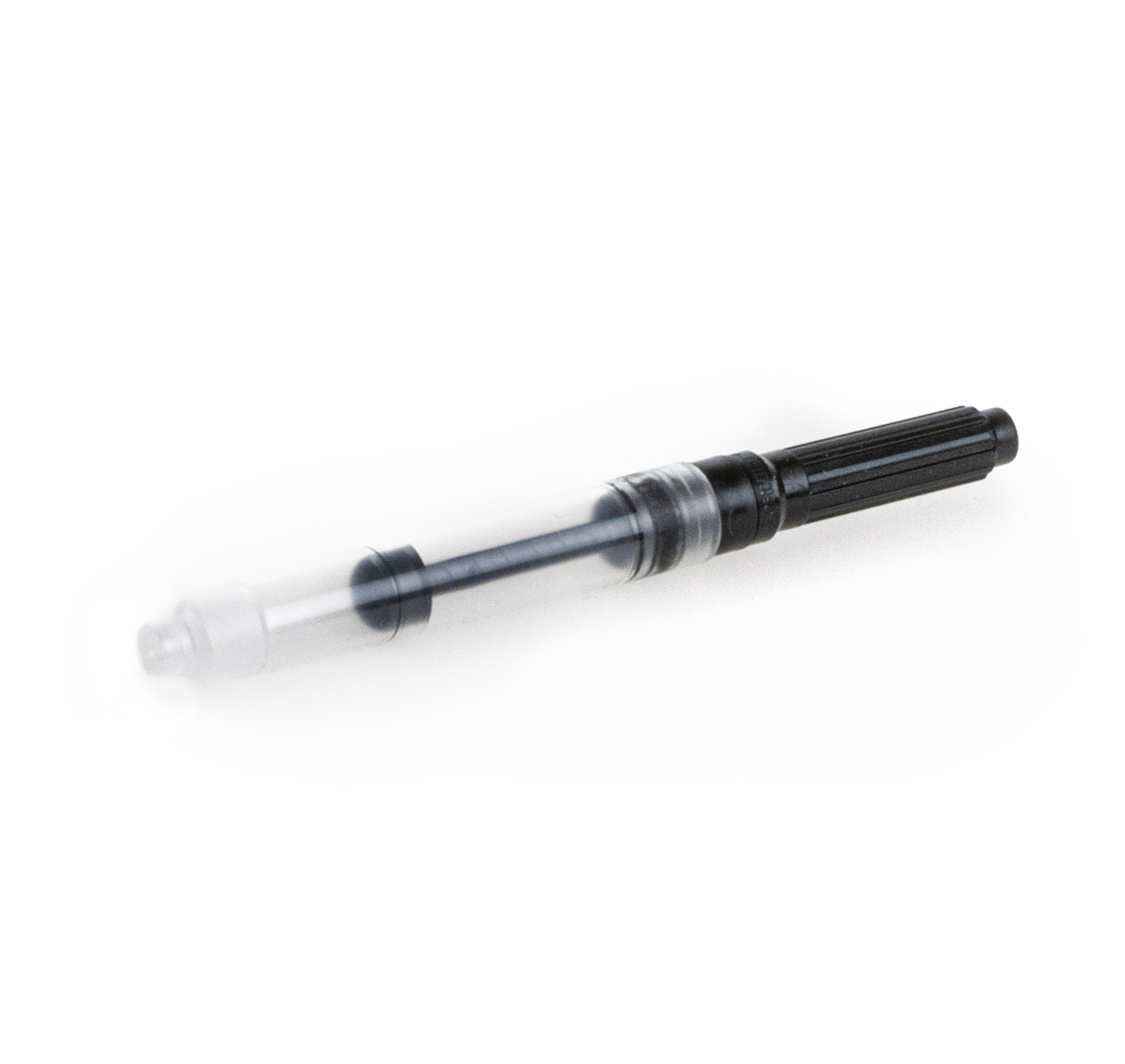 Mithilfe der Drehmechanik wird die Tinte aus dem Tintenglas in den Konverter gezogen.
