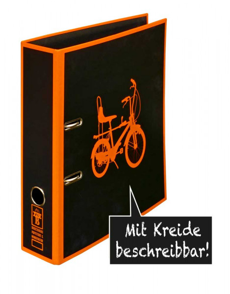 Der Motivordner “Alltagsordnung - Bonanza Fahrrad“ ist mit einem speziellen Tafellack beschichtet und kann daher ganz einfach mit Kreide beschriftet werden.