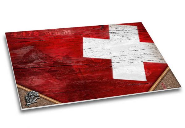 Schreibtischunterlage "Matterhorn 4478" | Schweiz, rot | Seitenansicht