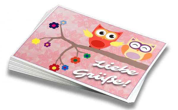 Postkarten-Set "Eulenpaar - Liebe Grüße" (10 Stück) | Grußkarten, Eulen